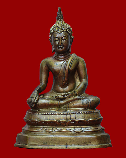 พระบูชา5นิ้ว สมัยรัชกาล ก้นดินไทย เนื้ออมแดง พิมพ์มารวิชัย สภาพทำความสะอาด เอาสีทองบอล์นออกครับ