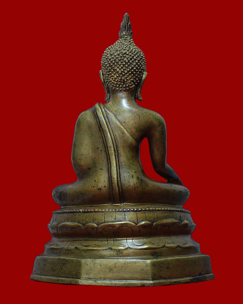 พระบูชา5นิ้ว สมัยรัชกาล ก้นดินไทย เนื้ออมแดง พิมพ์มารวิชัย สภาพทำความสะอาด เอาสีทองบอล์นออกครับ