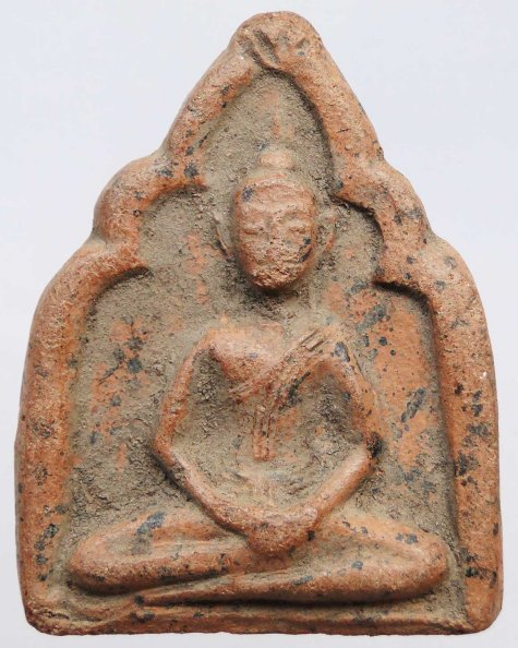 พระเนื้อดิน พิมพ์พระพุทธประทับสมาธิ ศิลปงดงาม สภาพสวยผิวเดิม