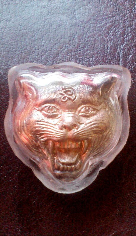 เหรียญหล่อหน้าเสือรุ่นใหญ่ ลพ.เปิ่น  วัดบางพระ ปี35 เนื้อเงิน สภาพสวยผิวเดิมๆ