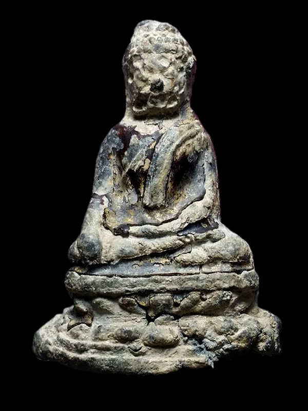 พระกรุเนื้อชินตะกั่วสนิมแดง ยุครัตนโกสินทร์ พิมพ์มารวิชัย รักทองเดิมในกรุ