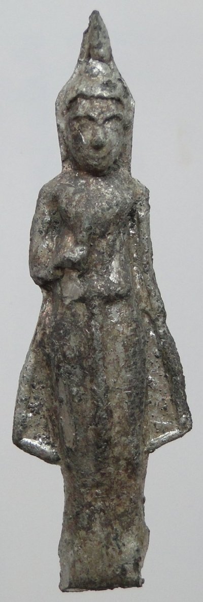 พระกรุ พิมพ์ปางประทานพร เนื้อชินเงิน วัดสัมพันธวงศ์ (วัดเกาะ) กรุงเทพมหานคร