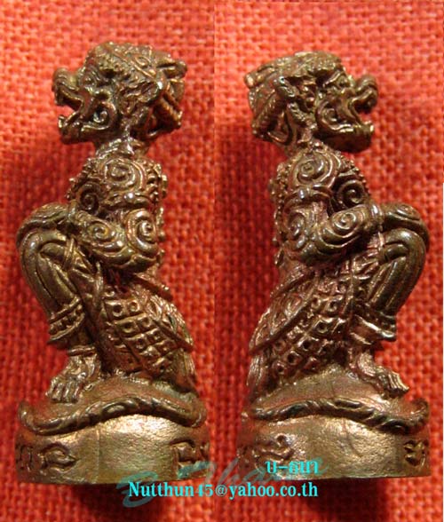 หนุมานชนะมาร เนื้อทองแดงก้นอุดผง ลป.สิน, ลพ.ฟู, ท่านก๋งเตื่อง, ลป.แย้ม ปลุกเสก 3 วาระ สวยๆพร้อมกล่อง