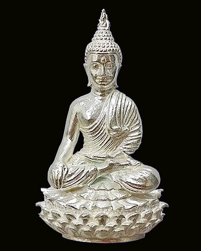 กริ่งอุดมทรัพย์ หลวงปู่จื่อ พนฺธมุตฺโต เนื้อเงิน ก้นทองคำ หมายเลข 1 สวยๆพร้อมกล่อง