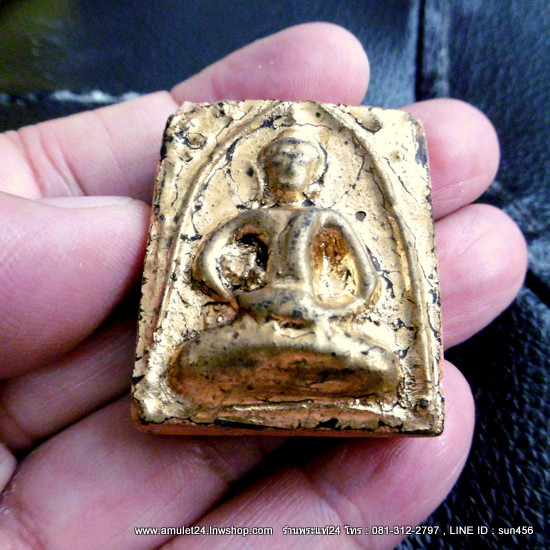 พระเจ้าสิบชาติ พระแผงตัดเดี่ยว กรุวัดกระชาย อยุธยา ปางสมาธิ ตัดเดี่ยว ลงรักปิดทองจากกรุ สวยสมบูรณ์