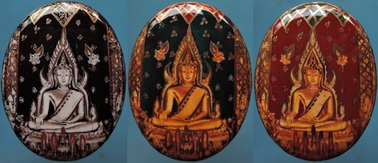 ล็อกเก็ตพระพุทธชินราช พิธีจักรพรรดิมหาพุทธาภิเษก ปี15 ครบชุด 3 องค์ 3 สี ราคาเบาๆ