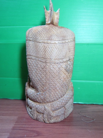 พระบูชาไม้แกะสลัก พิมพ์ พระนาคปรก ศิลป์สวย ขนาด หน้าตัก 4 นิ้ว