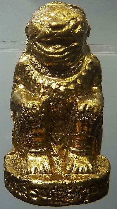  หนุมานทาทอง  เนื่อผงชมภูนุช ปี 43 ออกวัดซับลำไย หลวงปู่หมุนปลุกเสก  พร้อมบัตรรับรองพระแท้