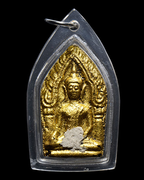 พระขุนแผนกั่วเผาะรุ่นแรก พิมพ์ใหญ่ หลวงพ่อชู วัดหินเหล็กไฟ จ.สุรินทร์ ปิดทองกรรมการ