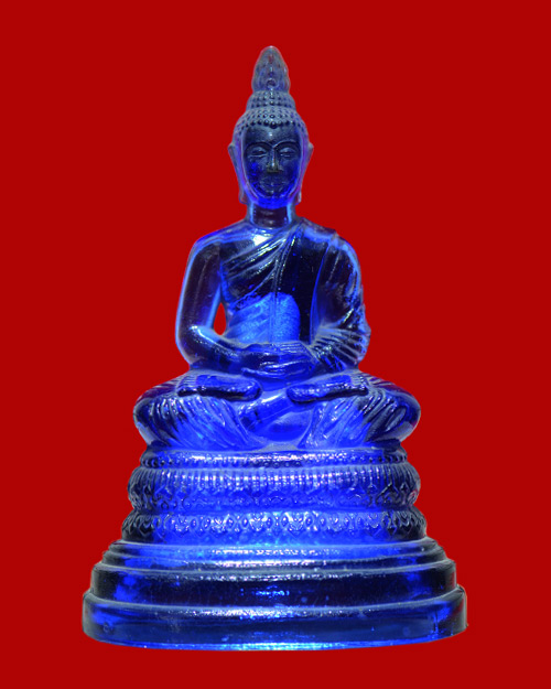 พระบูชา4.5นิ้ว พระแก้วมรกต วัดโปรดเกศ 2497 หน้าอินเดีย สีน้ำเงิน สภาพสวยมาก ไม่มีร้าวครับ