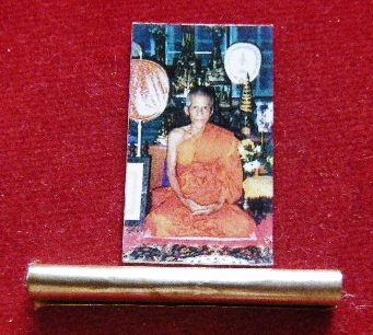 ตะกรุดเงิน หลวงปู่หลุย วัดราชโยธา จารมือ พร้อมภาพถ่าย จารมือ เมตตามหานิยม พร้อม คงกระพัน เป็นเลิศ