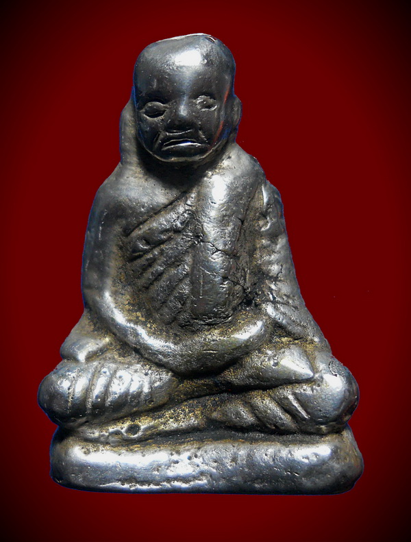 รูปหล่อโบราณ ลพ.เงิน พิมพ์กลาง วัดท่ามะไฟ