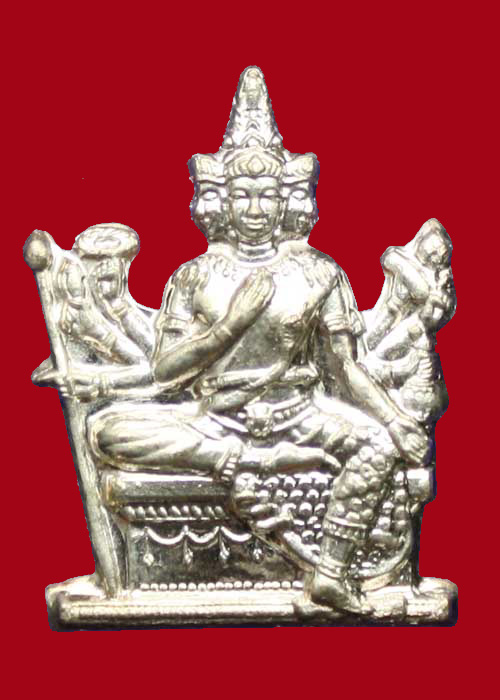 พระพรหมยกโบสถ์ หลวงพ่อชำนาญ วัดบางกุฎีทอง ปทุมธานี (เนื้อนวะแก่เงิน)(หมายเลข 1071)