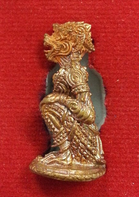 หนุมานปราบไตรจักร เนื้อทองแดง ก้นอุดผง หลวงพ่อสาคร ปลุกเสกเดี่ยว และแช่น้ำว่าน 9 วัน 9 คืน No.