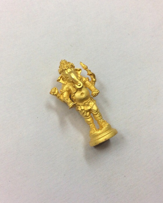 พระพิฆเนศ รุ่นสำริด สำเร็จ สมปรารถนา ที่ระลึกสร้างพระพิฆเนศองค์ใหญ่ เนื้อกะไหล่ทอง กล่องเดิม 