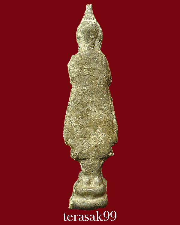 พระกรุวัดเลียบ พิมพ์ยืน(ปางห้ามสมุทร) เนื้อชินเงิน กรุงเทพฯ