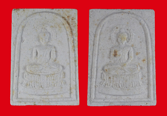 พระสมเด็จพิมพ์พระประทานพร เนื้อผงพุทธคุณ หลวงปู่ดู่ วัดสะแก พระนครศรีอยุธยา 2 องค์ 2