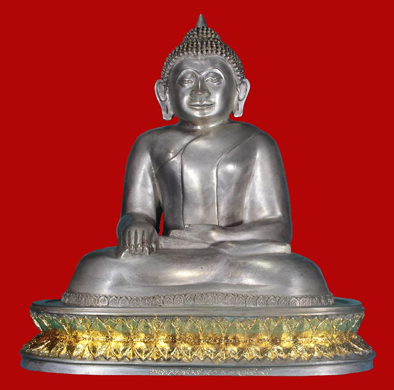 พระบูชาหน้าตัก ๙ นิ้ว เนื้ออัลปาก้า ฐานปิดทอง หลวงพ่อสำเร็จศักดิ์สิทธิ์ อ.หนองแค จ.สระบุรี ปี ๒๕๕๔ 