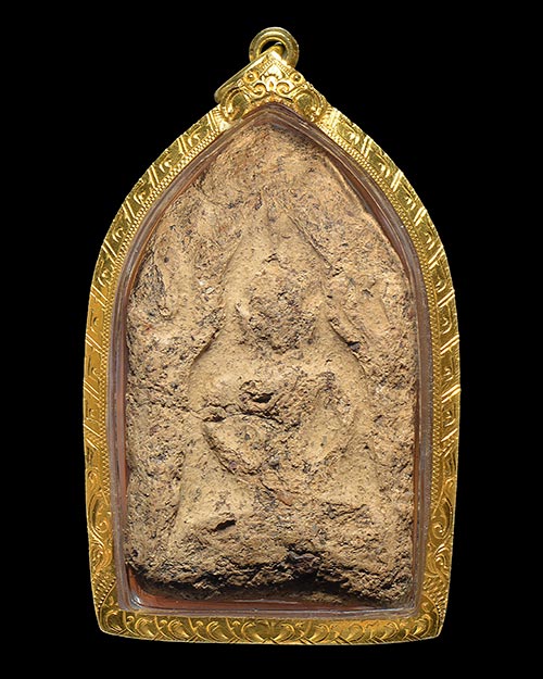 พระขุนแผนพลายเดี่ยว กรุบ้านกร่าง จ.สุพรรณบุรี พิมพ์ทรงพลเล็ก เนื้อดิน+เลี่ยมทอง+บัตรรับรองครับ