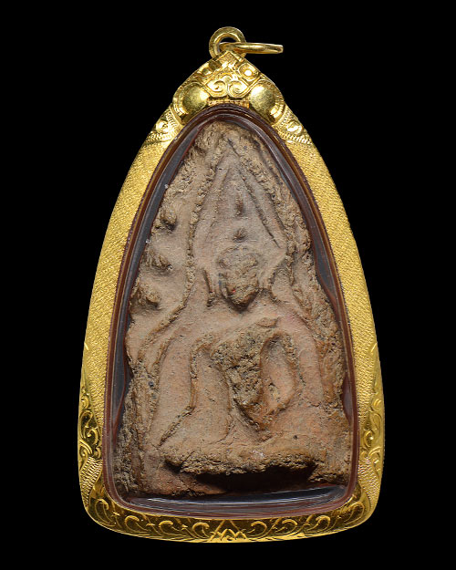 พระขุนแผนพลายคู่ตัดเดี่ยว กรุบ้านกร่าง จ.สุพรรณบุรี พิมพ์หน้าเทวดาซุ้มเส้นคู่ มีหน้าตา เนื้อดิน