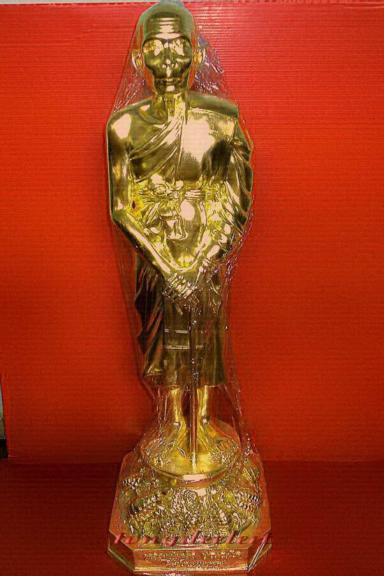 รูปหล่อบูชาหลวงปู่หลิว รุ่นค้ำเงิน ค้ำทอง มหาเศรษฐี พิมพ์กรรมการพิเศษปิดทอง