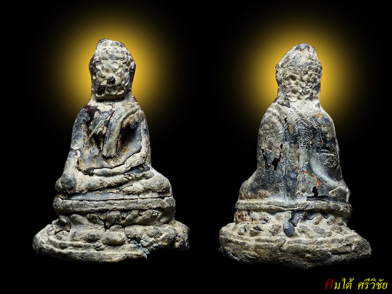 พระกรุเนื้อชินตะกั่วสนิมแดง ยุครัตนโกสินทร์ พิมพ์มารวิชัย รักทองเดิมในกรุ