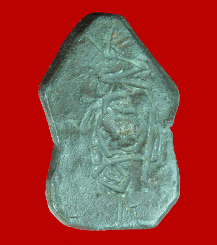 นางกวักเนื้อชินตะกั่ว หลังจาร พระครูใบฎีกาเกลี้ยง วัดสุทัศฯ 