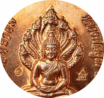 เหรียญนาคปรกรุ่นแรก(กรรมการ ๒ โค๊ด)ลพ.คูณ"รุ่นสร้างกุฏิสงฆ์"วัดปรกปี ๕๓ เนื้อทองแดง # ๔๐๕๖ โค๊ดศาลา