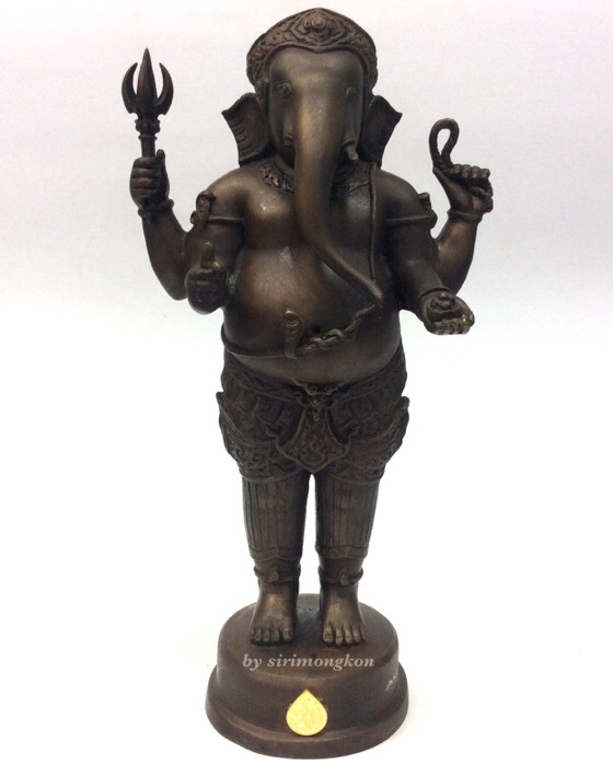 พระพิฆเนศ ปางยืนประทานพร รุ่น 100 ปี กรมศิลปากร ขนาดบูชา สูง 10.5 นิ้ว เนื้อโลหะผสม No.468