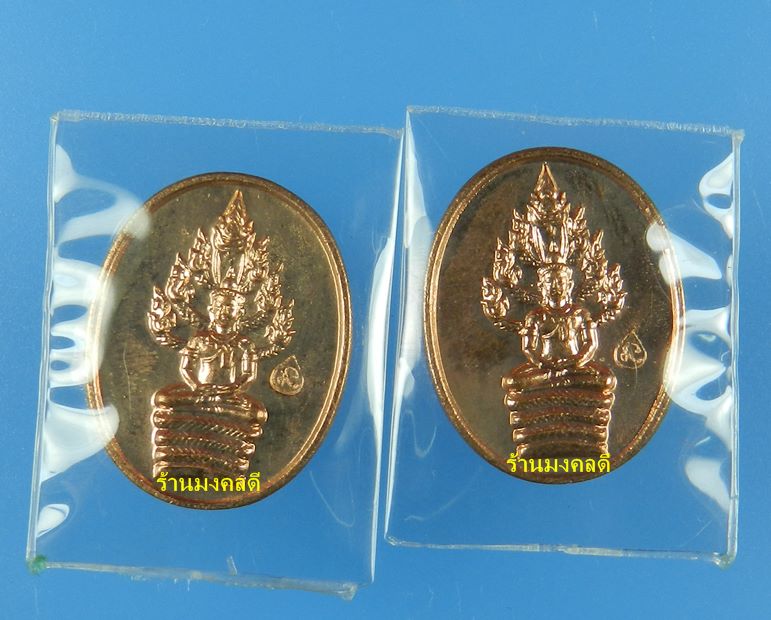 เหรียญพระนาคปรกไตรมาส 51 พิมพ์เล็ก หลวงพ่อสาคร เนื้อทองแดง ตอกโค๊ด นะ จำนวน 2 เหรียญ #14 #15