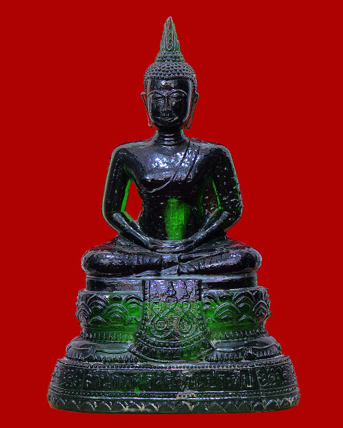 พระบูชา5นิ้ว พระแก้วมรกต พิธี25 พุทธศตวรรษ เนื้อสีเขียว สำนักพุทธศรีรัตนประทีป ทรงพระเจริญพิธีเสาร์ห