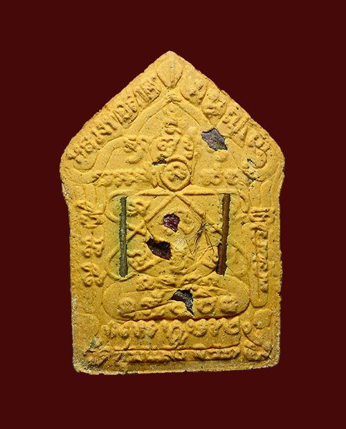 ขุนแผนปั๊มสองหน้า หลวงพ่อสาคร ออกวัดชุมแสง รุ่นแรกปี53 เนื้อ ว่านดอกไม้ทอง NO.3560