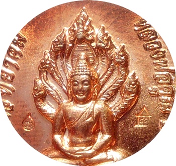 เหรียญนาคปรกรุ่นแรก(กรรมการ ๒ โค๊ด) ลพ.คูณ"รุ่นสร้างกุฏิสงฆ์"วัดปรกปี ๕๓ เนื้อทองแดง # ๔๓๗๓ โค๊ดศาลา