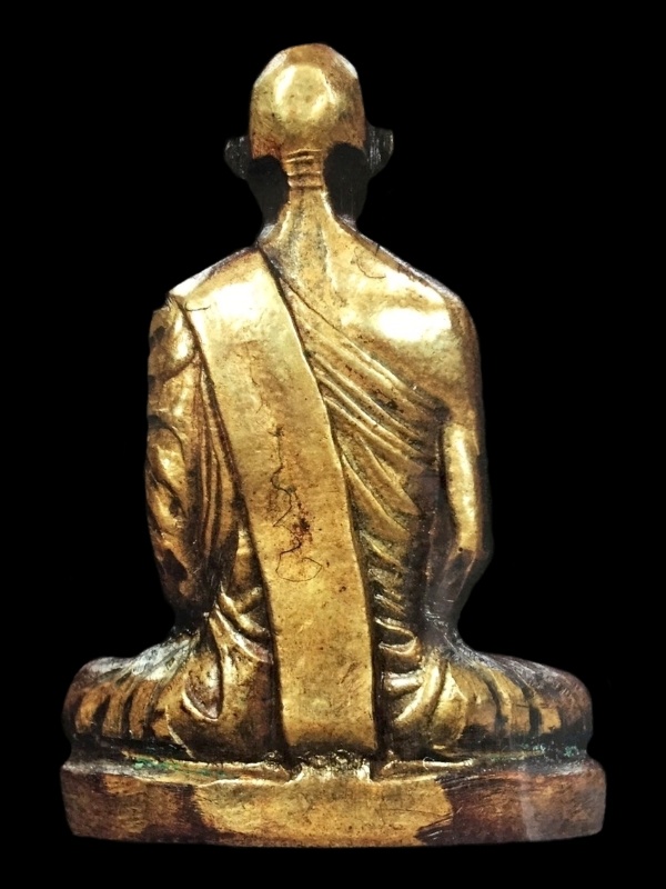 หลวงพ่อเดิม วัดหนองโพธิ์ รูปเหมือนปั๊ม พิมพ์ เอ นิยม จารเดิม 