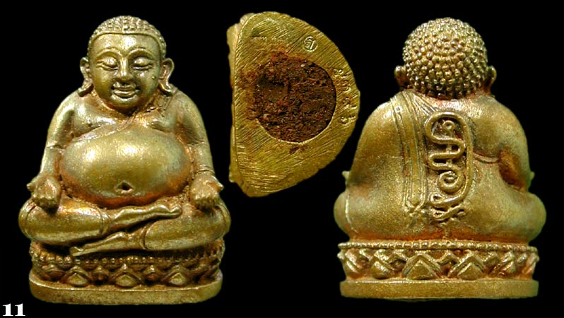 พระสังกัจจาย รุ่นรับทรัพย์ วัดหนองกรับ (ไตรมาส 54) เนื้อทองสัมริดก้นอุดผง .....เคาะแรก