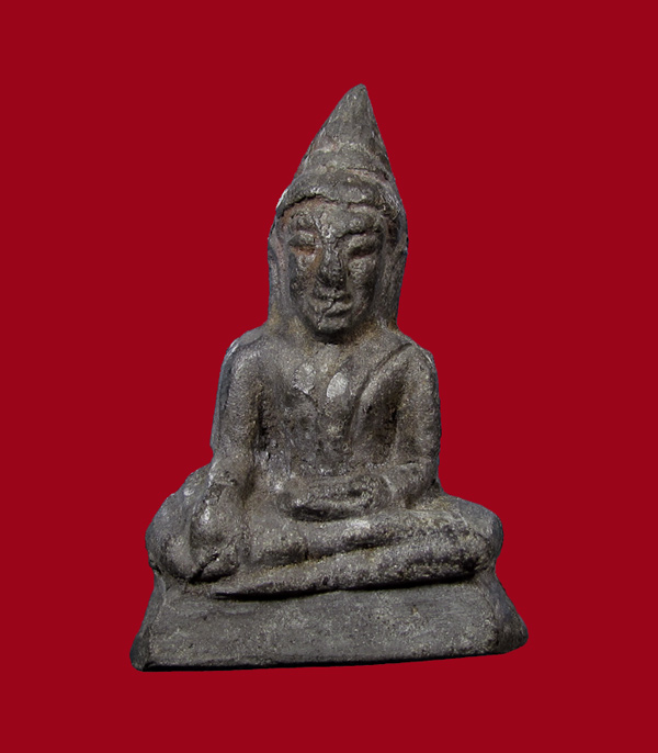 พระท่ากระดาน(รุ่นแรก) หลวงปู่ดี วัดเหนือ กาญจนบุรี ปี 2485 เนื้อชินผิวปรอท พิมพ์ใหญ่หลังยันต์นะ 4