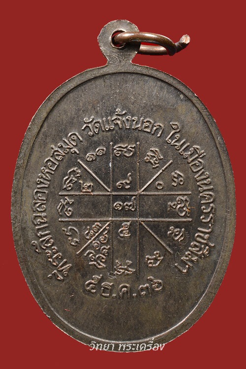 เหรียญ ลพ.คูณ เจริญพรบน ปี พ.ศ.2536 เนื้อนวโลหะ หมายเลข 1863