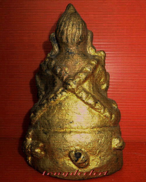 พระบัวเข็มเนื้อผงทาบรอนซ์ทอง หลวงพ่อนารถ วัดศรีโลหะราษฏร์บำรุง อ.ท่าม่วง จ.กาญจนบุรี