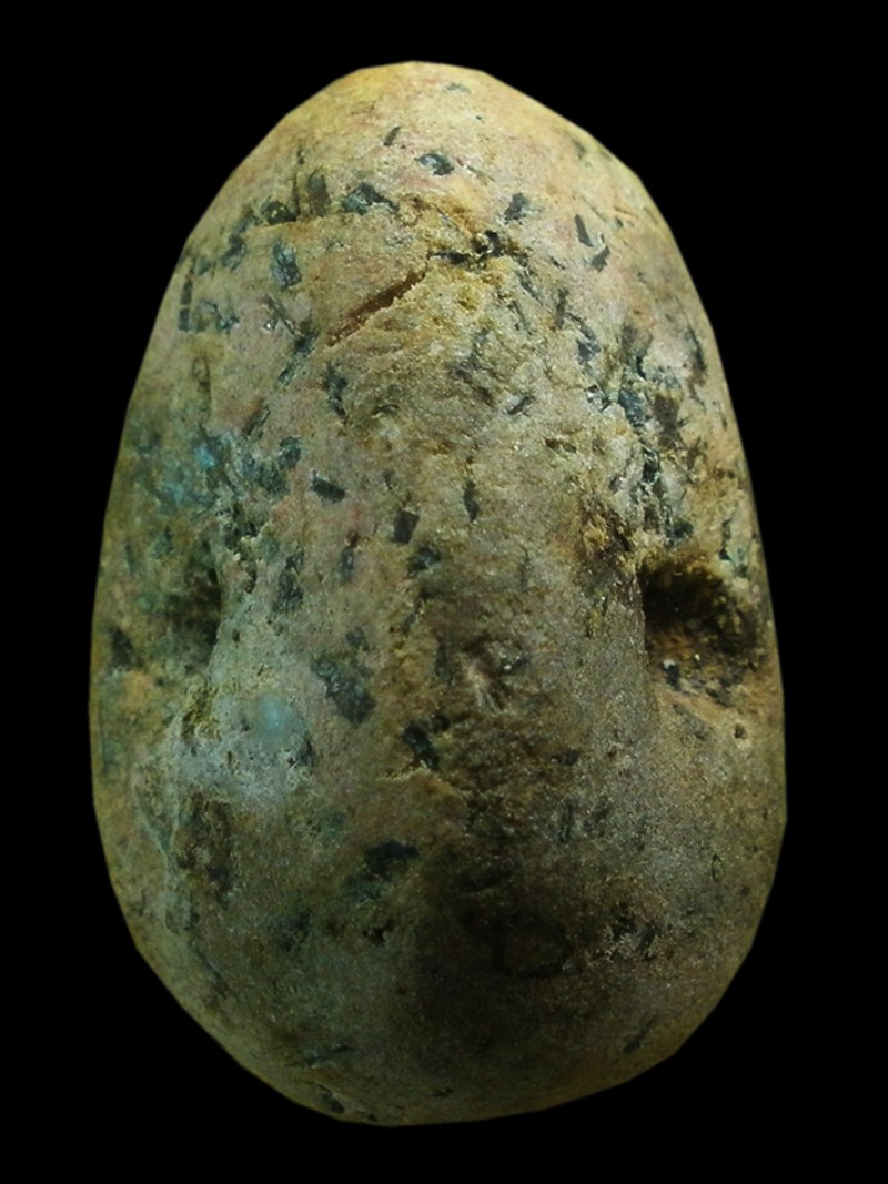 พระพิมพ์เนื้อผงพุทธคุณ  กรุวัดทัพข้าว แบบหลังหูไห่ (มีรู)จ.สุโขทัย สร้างยุครัตนโกสินทร์