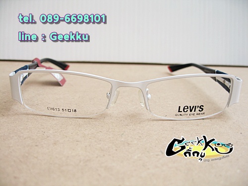  กรอบ แว่นตา Levi's ทรงครึ่งกรอบสีขาว 