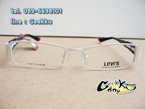 กรอบ แว่นตา Levi's ทรงครึ่งกรอบสีขาว