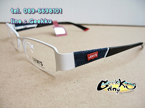 กรอบ แว่นตา Levi's ทรงครึ่งกรอบสีขาว