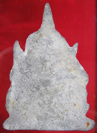 พระซุ้มเรือนแก้วปางมารวิชัย กรุราชบูรณะ อยุธยา เนื้อชินเงิน ( พร้อมกรอบ พระบูชา ไม้สักแท้ ปิดทอง )