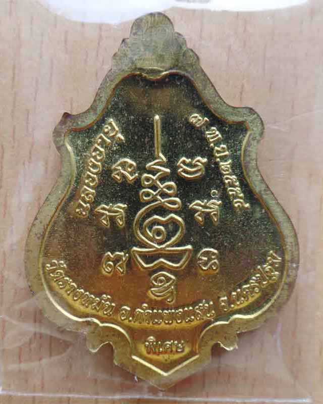 เหรียญปาดตาล หลวงปู่แผ้ว ปวโร วัดรางหมัน เนื้อทองฝาบาตร ปี54