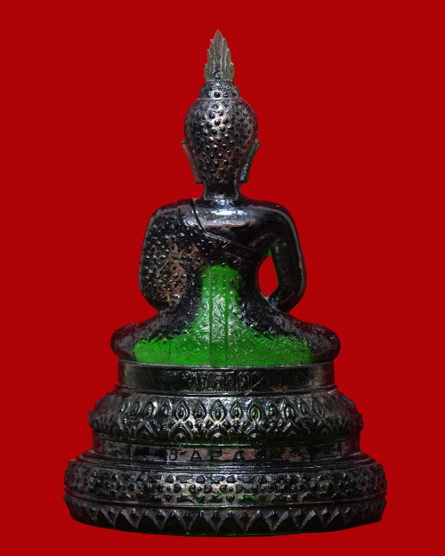 พระบูชา5นิ้ว JAPAN พระแก้วมรกต พิธี25 พุทธศตวรรษ เนื้อสีเขียว สำนักพุทธรัตนประทีป สภาพสวยมาก