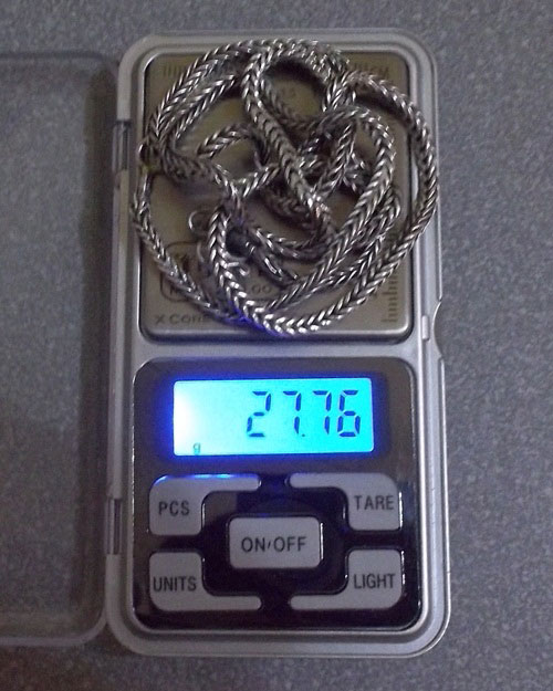 สร้อยคอเงิน มือ 2 ลายกระดูกงู