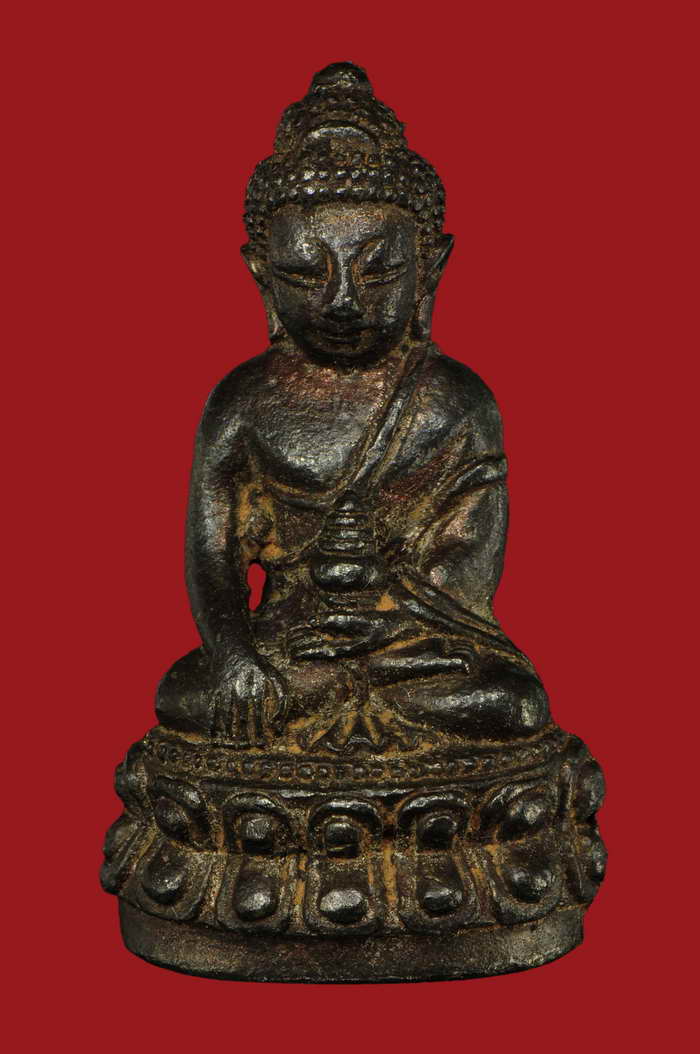 พระกริ่งเจริญลาภ หลวงปู่หมุน เนื้อนวโลหะหล่อโบราณ