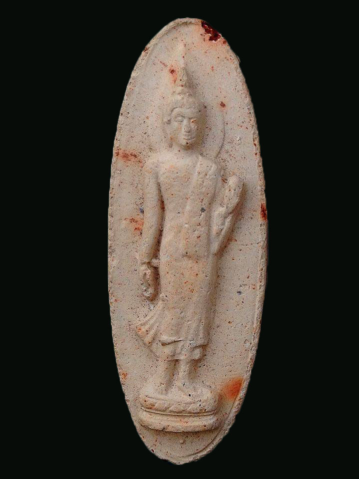 พระยี่สิบห้าศตวรรษ เนื้อดิน พิมพ์เข่าโค้ง สวยหายาก เคาะเดียว