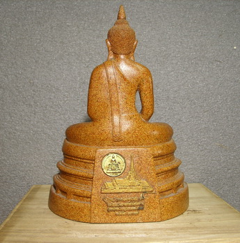 พระบูชาหลวงพ่อพุทธโสธร เนื้อกระเบื้องหลังคาโบสถ์ ปี2528 หน้าตัก 5 นิ้ว