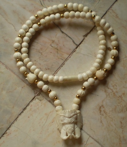 สร้อยกระดูกช้าง  บวกเม็ดสแตนเลสไมครอน เคาะเดียว 